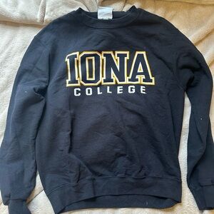 Thrifted Iona college crew neck sweater.